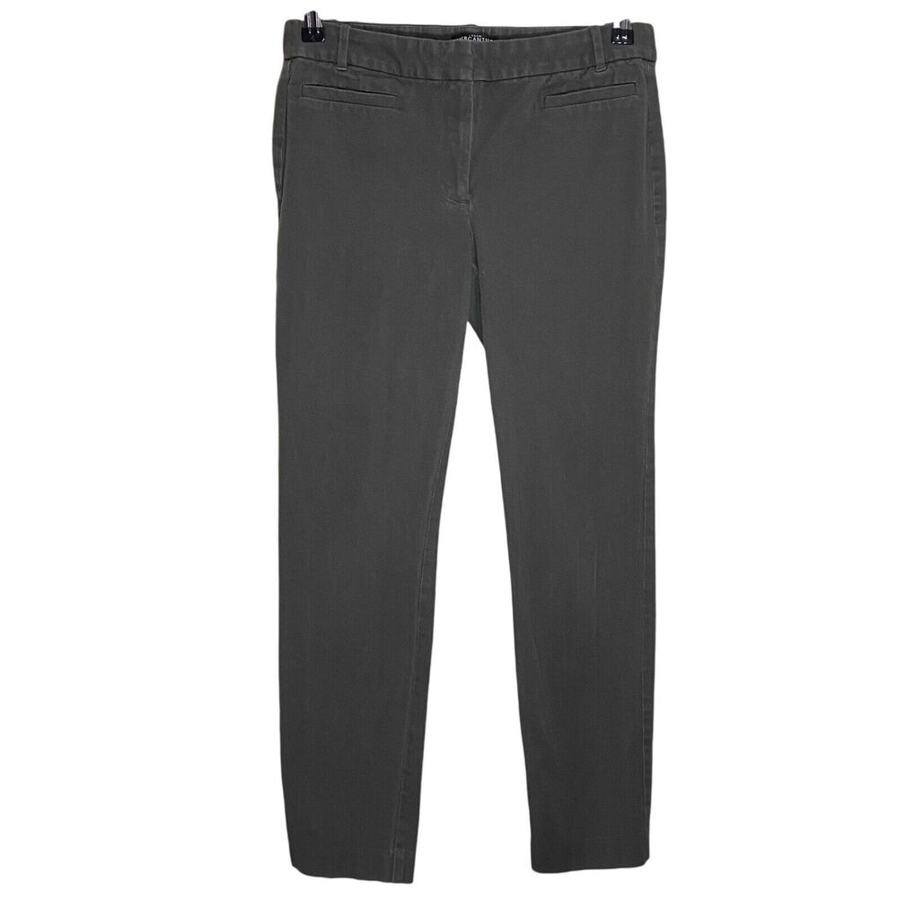 J Crew Mercantile Lexie Slim Pants Womens 6 Gray Straight Leg Stretch Minimalist